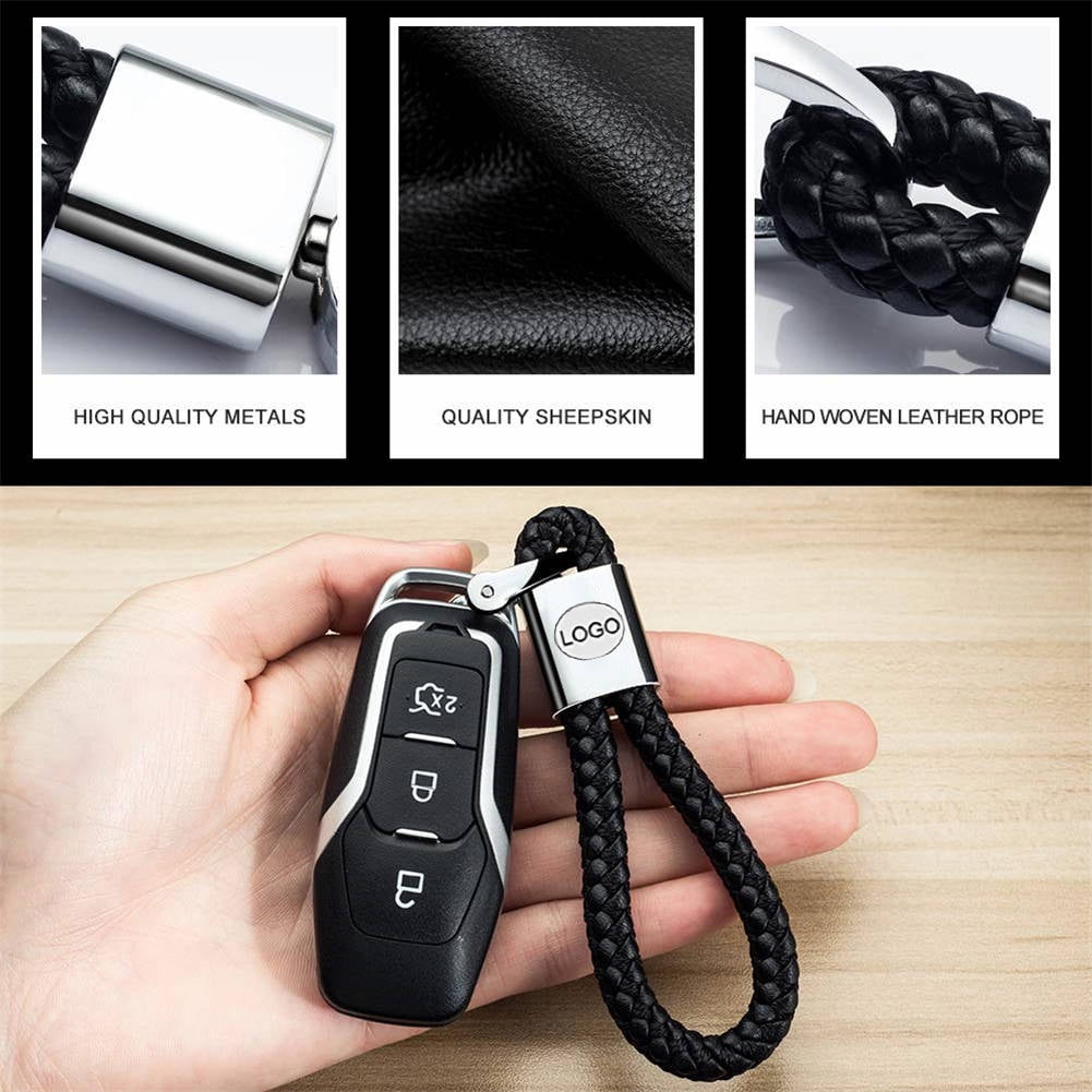 VILLSION 2Pack New Genuine Leather Keychain Brown Car Logo Keyring Emblem Key Chain VILLSION 2Pack New Genuine Leather Keychain Brown Car Logo Keyring Emblem Key Chain